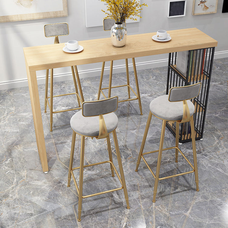 Solid Wood Counter Table with Rectangle Table Top Double Pedestal Table - 41.3" H 63"L x 15.7"W x 41.3"H Wood Without Chairs Clearhalo 'Bar Furniture' 'Bar Tables' 'bar_tables' 'furn' 'furn_bar_tables' 'Furniture' 'furniture_bar_tables' 'Kitchen & Dining Furniture' 4611049