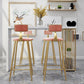 Solid Wood Counter Table with Rectangle Table Top Double Pedestal Table - 41.3" H 55.1"L x 15.7"W x 41.3"H White Without Chairs Clearhalo 'Bar Furniture' 'Bar Tables' 'bar_tables' 'furn' 'furn_bar_tables' 'Furniture' 'furniture_bar_tables' 'Kitchen & Dining Furniture' 4611050