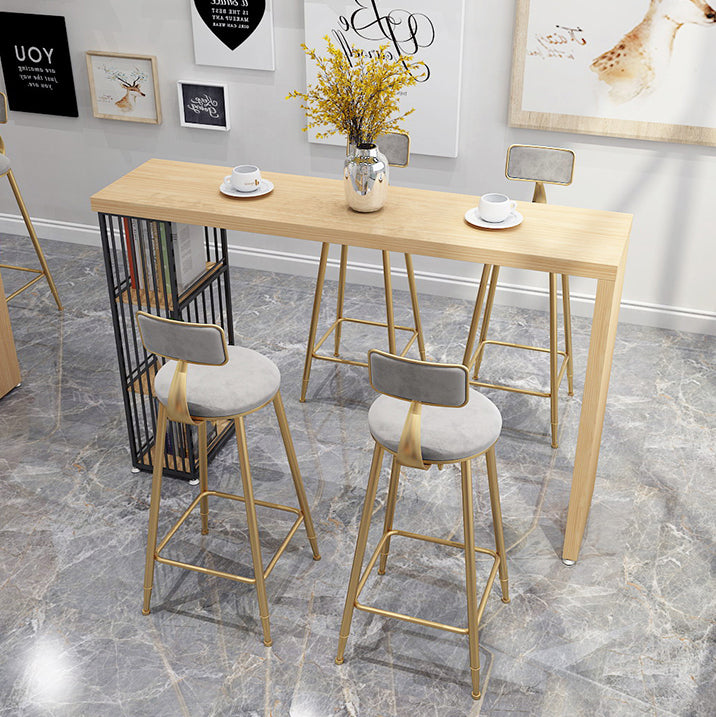 Solid Wood Counter Table with Rectangle Table Top Double Pedestal Table - 41.3" H Clearhalo 'Bar Furniture' 'Bar Tables' 'bar_tables' 'furn' 'furn_bar_tables' 'Furniture' 'furniture_bar_tables' 'Kitchen & Dining Furniture' 4611054