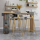 Solid Wood Counter Table with Rectangle Table Top Double Pedestal Table - 41.3" H Clearhalo 'Bar Furniture' 'Bar Tables' 'bar_tables' 'furn' 'furn_bar_tables' 'Furniture' 'furniture_bar_tables' 'Kitchen & Dining Furniture' 4611055