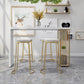 Solid Wood Counter Table with Rectangle Table Top Double Pedestal Table - 41.3" H Clearhalo 'Bar Furniture' 'Bar Tables' 'bar_tables' 'furn' 'furn_bar_tables' 'Furniture' 'furniture_bar_tables' 'Kitchen & Dining Furniture' 4611057