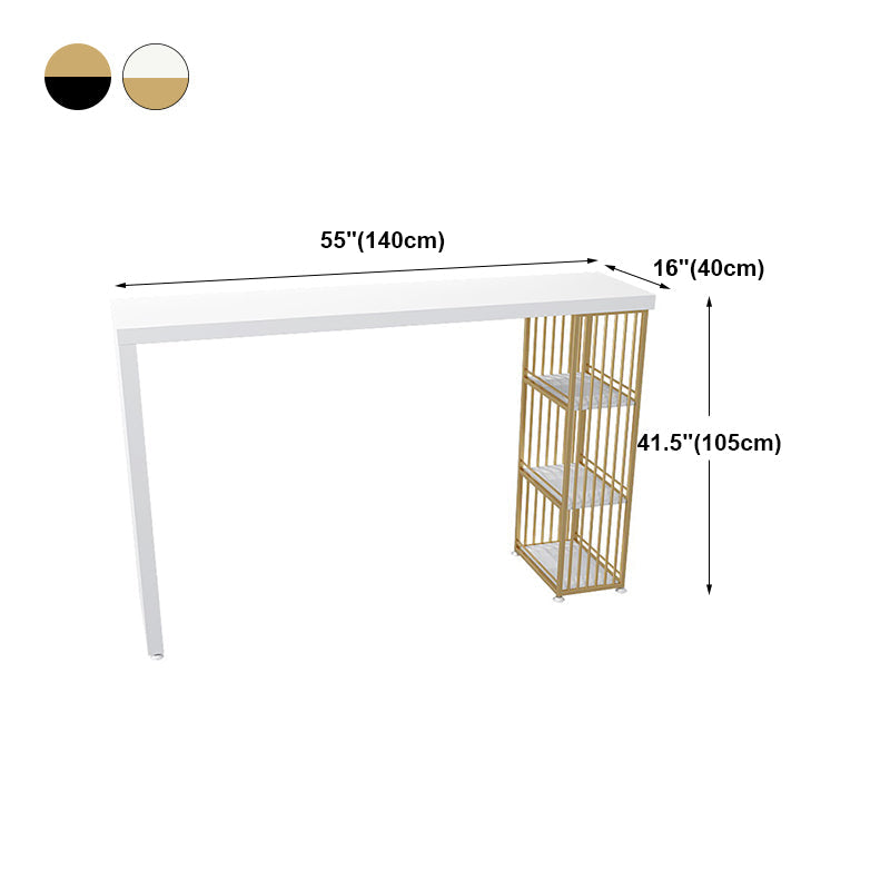 Solid Wood Counter Table with Rectangle Table Top Double Pedestal Table - 41.3" H Clearhalo 'Bar Furniture' 'Bar Tables' 'bar_tables' 'furn' 'furn_bar_tables' 'Furniture' 'furniture_bar_tables' 'Kitchen & Dining Furniture' 4611061