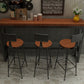 Wood Counter Table with Rectangle Table Top Trestle Table - 41.3" H Brown Without Chairs Clearhalo 'Bar Furniture' 'Bar Tables' 'bar_tables' 'furn' 'furn_bar_tables' 'Furniture' 'furniture_bar_tables' 'Kitchen & Dining Furniture' 4611066