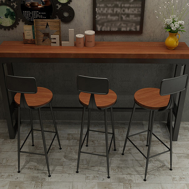 Wood Counter Table with Rectangle Table Top Trestle Table - 41.3" H Brown Without Chairs Clearhalo 'Bar Furniture' 'Bar Tables' 'bar_tables' 'furn' 'furn_bar_tables' 'Furniture' 'furniture_bar_tables' 'Kitchen & Dining Furniture' 4611066