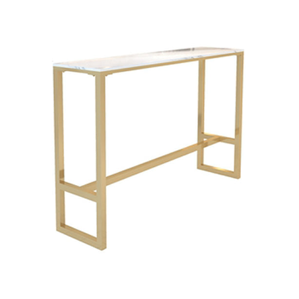 Wood Counter Table with Rectangle Table Top Trestle Table - 41.3" H White Without Chairs Clearhalo 'Bar Furniture' 'Bar Tables' 'bar_tables' 'furn' 'furn_bar_tables' 'Furniture' 'furniture_bar_tables' 'Kitchen & Dining Furniture' 4611069