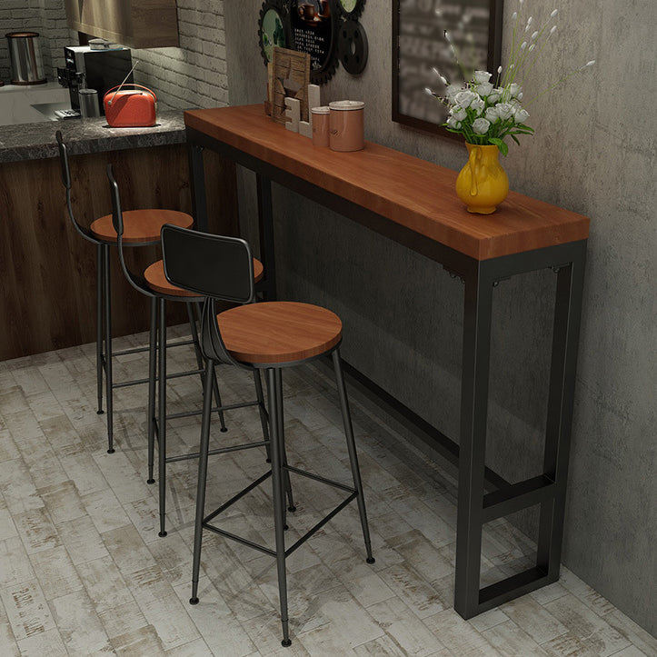 Wood Counter Table with Rectangle Table Top Trestle Table - 41.3" H Clearhalo 'Bar Furniture' 'Bar Tables' 'bar_tables' 'furn' 'furn_bar_tables' 'Furniture' 'furniture_bar_tables' 'Kitchen & Dining Furniture' 4611072
