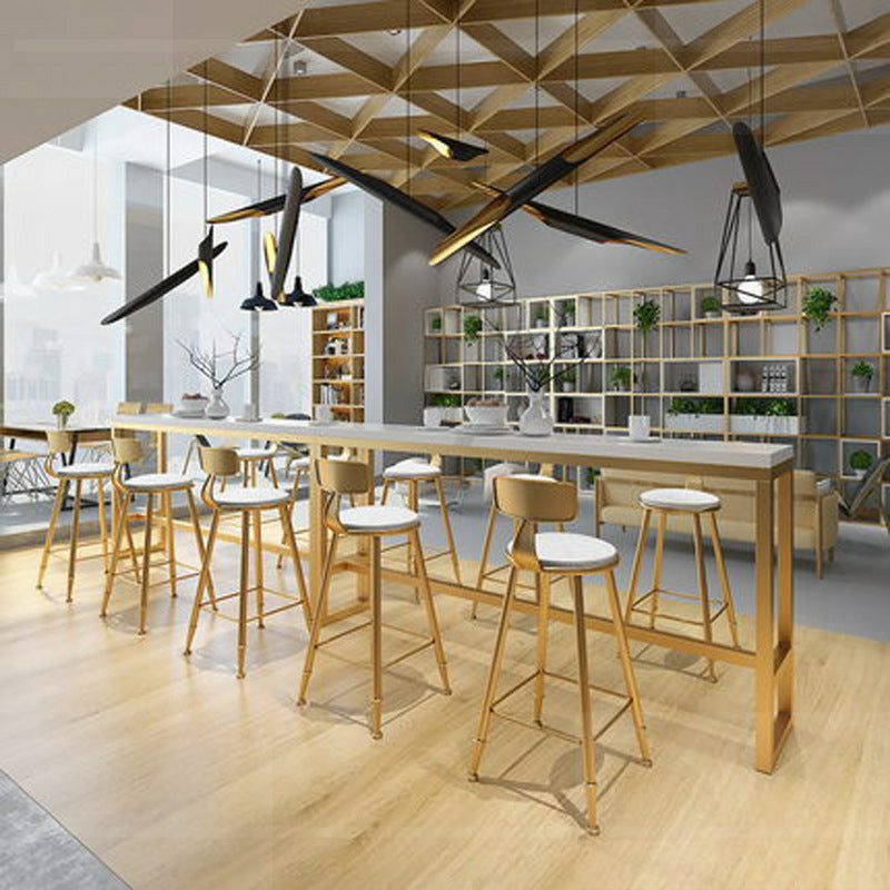 Wood Counter Table with Rectangle Table Top Trestle Table - 41.3" H Clearhalo 'Bar Furniture' 'Bar Tables' 'bar_tables' 'furn' 'furn_bar_tables' 'Furniture' 'furniture_bar_tables' 'Kitchen & Dining Furniture' 4611075