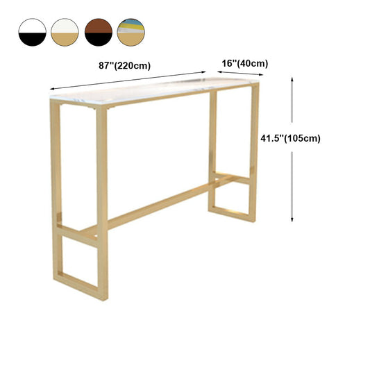 Wood Counter Table with Rectangle Table Top Trestle Table - 41.3" H Clearhalo 'Bar Furniture' 'Bar Tables' 'bar_tables' 'furn' 'furn_bar_tables' 'Furniture' 'furniture_bar_tables' 'Kitchen & Dining Furniture' 4611083