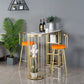 Marble Bistro Bar Desk with Specialty Table Top Double Pedestal Table - 41.3" H Clearhalo 'Bar Furniture' 'Bar Tables' 'bar_tables' 'furn' 'furn_bar_tables' 'Furniture' 'furniture_bar_tables' 'Kitchen & Dining Furniture' 4611110