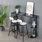 Marble Bistro Bar Desk with Specialty Table Top Double Pedestal Table - 41.3" H Clearhalo 'Bar Furniture' 'Bar Tables' 'bar_tables' 'furn' 'furn_bar_tables' 'Furniture' 'furniture_bar_tables' 'Kitchen & Dining Furniture' 4611111