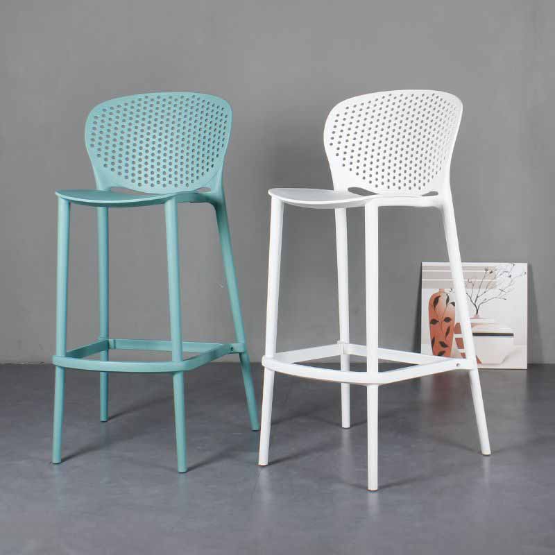 Modern Armless Backrest Counter Stool Plastic Balcony Bar Stool Clearhalo 'Bar Furniture' 'Bar Stools' 'bar_stools' 'furn' 'furn_bar_stools' 'furniture_bar_stools' 'Kitchen & Dining Furniture' 'kitchen&dining_furn' 'kitchen' 'kitchen_furn' Furniture' 4611190