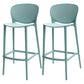 Modern Armless Backrest Counter Stool Plastic Balcony Bar Stool Blue 2 Piece Set Clearhalo 'Bar Furniture' 'Bar Stools' 'bar_stools' 'furn' 'furn_bar_stools' 'furniture_bar_stools' 'Kitchen & Dining Furniture' 'kitchen&dining_furn' 'kitchen' 'kitchen_furn' Furniture' 4611191