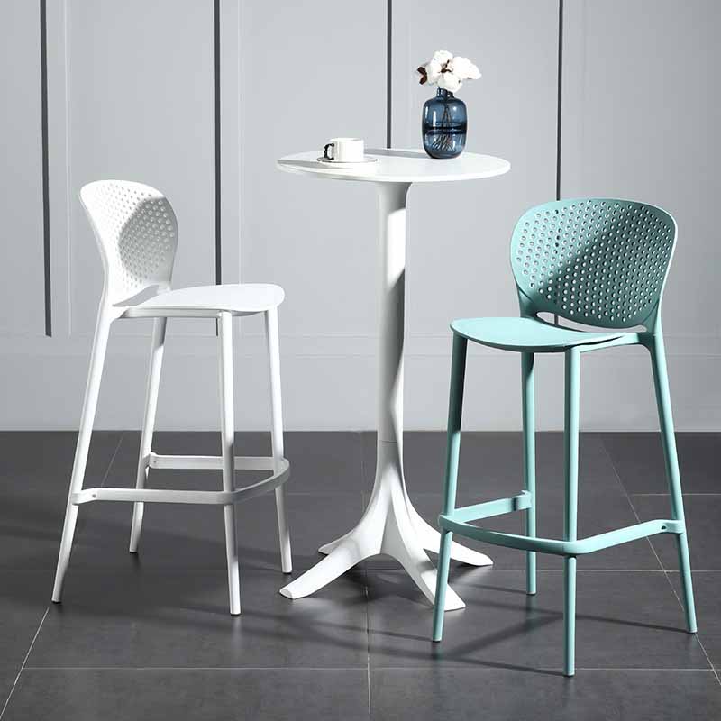 Modern Armless Backrest Counter Stool Plastic Balcony Bar Stool Clearhalo 'Bar Furniture' 'Bar Stools' 'bar_stools' 'furn' 'furn_bar_stools' 'furniture_bar_stools' 'Kitchen & Dining Furniture' 'kitchen&dining_furn' 'kitchen' 'kitchen_furn' Furniture' 4611192