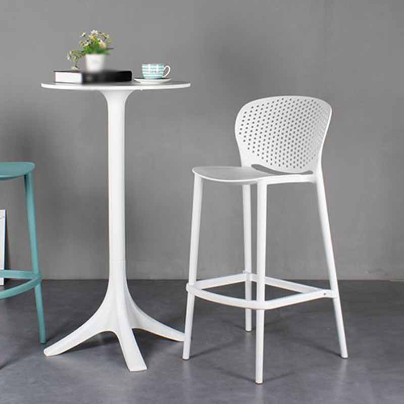 Modern Armless Backrest Counter Stool Plastic Balcony Bar Stool Clearhalo 'Bar Furniture' 'Bar Stools' 'bar_stools' 'furn' 'furn_bar_stools' 'furniture_bar_stools' 'Kitchen & Dining Furniture' 'kitchen&dining_furn' 'kitchen' 'kitchen_furn' Furniture' 4611194