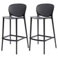 Modern Armless Backrest Counter Stool Plastic Balcony Bar Stool Black 2 Piece Set Clearhalo 'Bar Furniture' 'Bar Stools' 'bar_stools' 'furn' 'furn_bar_stools' 'furniture_bar_stools' 'Kitchen & Dining Furniture' 'kitchen&dining_furn' 'kitchen' 'kitchen_furn' Furniture' 4611195