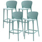 Modern Armless Backrest Counter Stool Plastic Balcony Bar Stool Blue 4 Piece Set Clearhalo 'Bar Furniture' 'Bar Stools' 'bar_stools' 'furn' 'furn_bar_stools' 'furniture_bar_stools' 'Kitchen & Dining Furniture' 'kitchen&dining_furn' 'kitchen' 'kitchen_furn' Furniture' 4611198