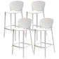 Modern Armless Backrest Counter Stool Plastic Balcony Bar Stool White 4 Piece Set Clearhalo 'Bar Furniture' 'Bar Stools' 'bar_stools' 'furn' 'furn_bar_stools' 'furniture_bar_stools' 'Kitchen & Dining Furniture' 'kitchen&dining_furn' 'kitchen' 'kitchen_furn' Furniture' 4611200