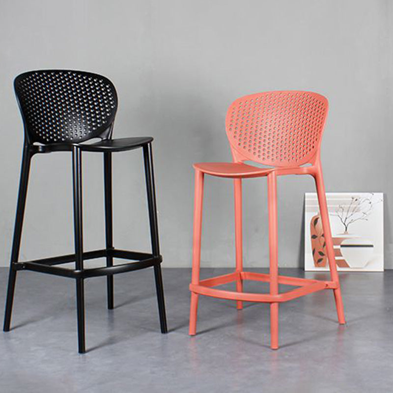 Modern Armless Backrest Counter Stool Plastic Balcony Bar Stool Clearhalo 'Bar Furniture' 'Bar Stools' 'bar_stools' 'furn' 'furn_bar_stools' 'furniture_bar_stools' 'Kitchen & Dining Furniture' 'kitchen&dining_furn' 'kitchen' 'kitchen_furn' Furniture' 4611206