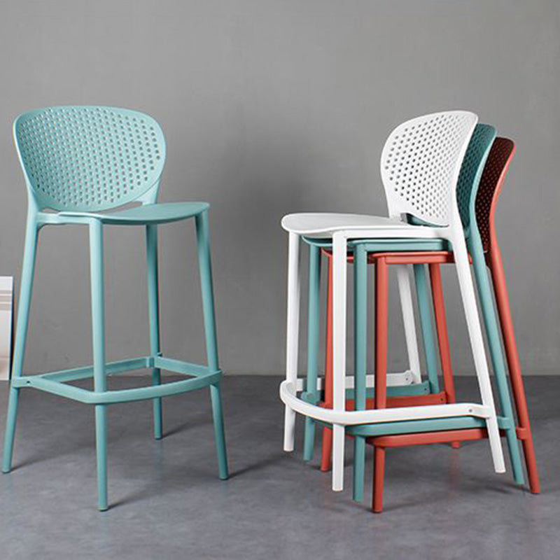 Modern Armless Backrest Counter Stool Plastic Balcony Bar Stool Clearhalo 'Bar Furniture' 'Bar Stools' 'bar_stools' 'furn' 'furn_bar_stools' 'furniture_bar_stools' 'Kitchen & Dining Furniture' 'kitchen&dining_furn' 'kitchen' 'kitchen_furn' Furniture' 4611208
