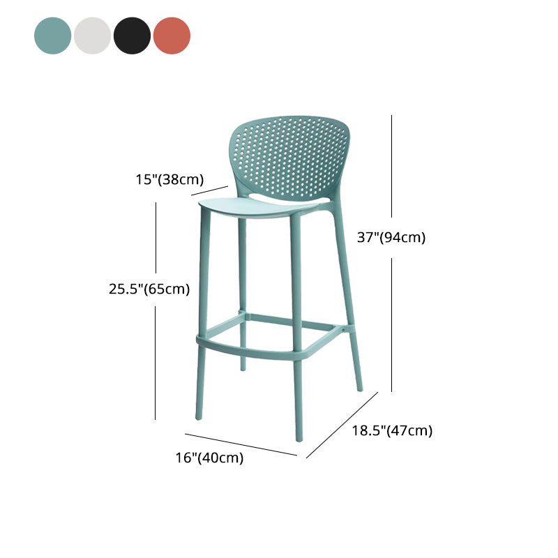 Modern Armless Backrest Counter Stool Plastic Balcony Bar Stool Clearhalo 'Bar Furniture' 'Bar Stools' 'bar_stools' 'furn' 'furn_bar_stools' 'furniture_bar_stools' 'Kitchen & Dining Furniture' 'kitchen&dining_furn' 'kitchen' 'kitchen_furn' Furniture' 4611210