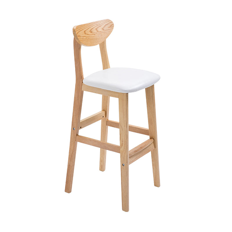 Contemporary Solid Wood Barstools Bristol Bar Stool with Footrest and Low Back White Clearhalo 'Bar Furniture' 'Bar Stools' 'bar_stools' 'furn' 'furn_bar_stools' 'furniture_bar_stools' 'Kitchen & Dining Furniture' 'kitchen&dining_furn' 'kitchen' 'kitchen_furn' Furniture' 4611215