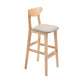 Contemporary Solid Wood Barstools Bristol Bar Stool with Footrest and Low Back Khaki Clearhalo 'Bar Furniture' 'Bar Stools' 'bar_stools' 'furn' 'furn_bar_stools' 'furniture_bar_stools' 'Kitchen & Dining Furniture' 'kitchen&dining_furn' 'kitchen' 'kitchen_furn' Furniture' 4611218
