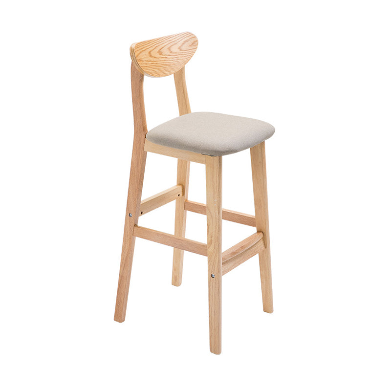 Contemporary Solid Wood Barstools Bristol Bar Stool with Footrest and Low Back Khaki Clearhalo 'Bar Furniture' 'Bar Stools' 'bar_stools' 'furn' 'furn_bar_stools' 'furniture_bar_stools' 'Kitchen & Dining Furniture' 'kitchen&dining_furn' 'kitchen' 'kitchen_furn' Furniture' 4611218