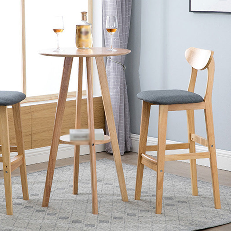 Contemporary Solid Wood Barstools Bristol Bar Stool with Footrest and Low Back Clearhalo 'Bar Furniture' 'Bar Stools' 'bar_stools' 'furn' 'furn_bar_stools' 'furniture_bar_stools' 'Kitchen & Dining Furniture' 'kitchen&dining_furn' 'kitchen' 'kitchen_furn' Furniture' 4611219