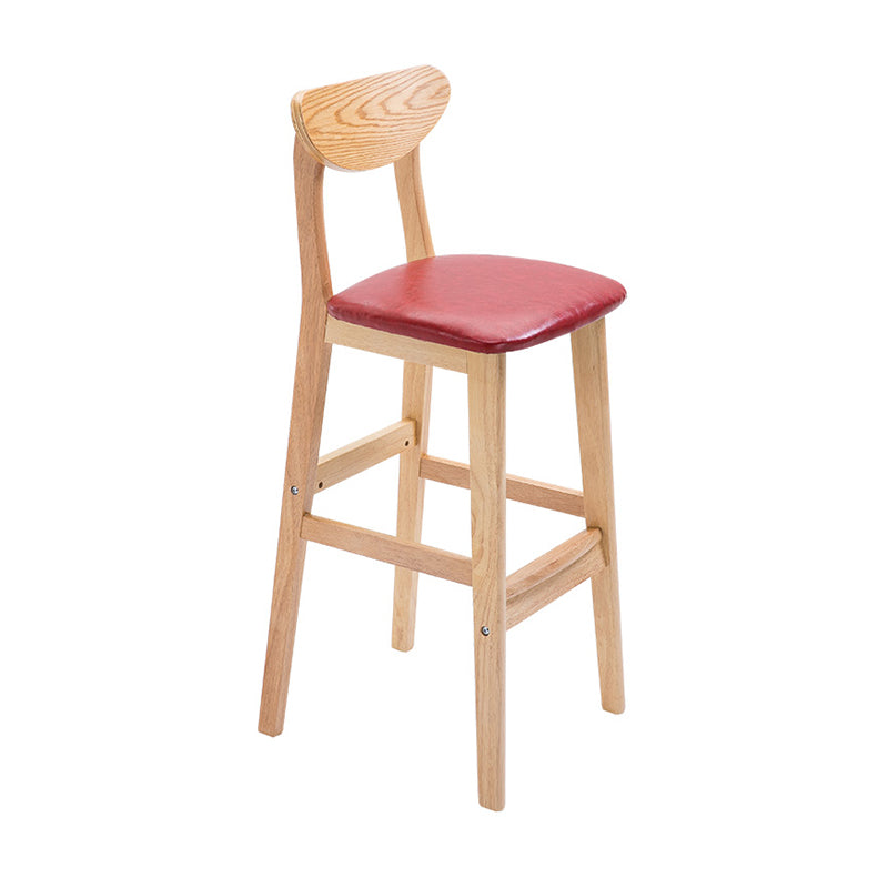 Contemporary Solid Wood Barstools Bristol Bar Stool with Footrest and Low Back Red Clearhalo 'Bar Furniture' 'Bar Stools' 'bar_stools' 'furn' 'furn_bar_stools' 'furniture_bar_stools' 'Kitchen & Dining Furniture' 'kitchen&dining_furn' 'kitchen' 'kitchen_furn' Furniture' 4611220