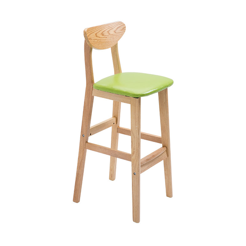 Contemporary Solid Wood Barstools Bristol Bar Stool with Footrest and Low Back Green Clearhalo 'Bar Furniture' 'Bar Stools' 'bar_stools' 'furn' 'furn_bar_stools' 'furniture_bar_stools' 'Kitchen & Dining Furniture' 'kitchen&dining_furn' 'kitchen' 'kitchen_furn' Furniture' 4611224