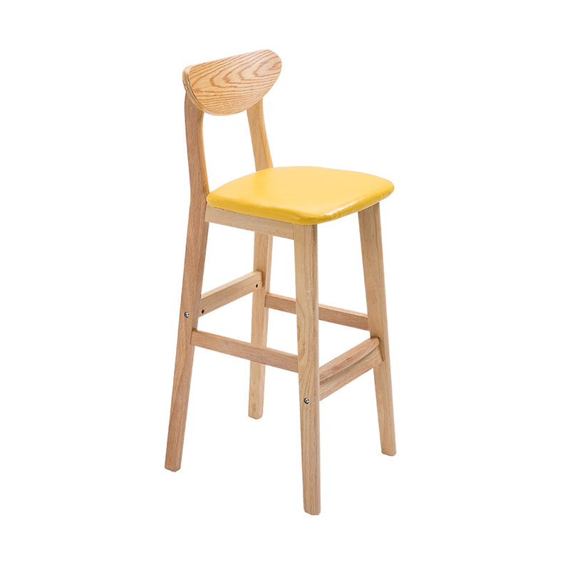Contemporary Solid Wood Barstools Bristol Bar Stool with Footrest and Low Back Yellow Clearhalo 'Bar Furniture' 'Bar Stools' 'bar_stools' 'furn' 'furn_bar_stools' 'furniture_bar_stools' 'Kitchen & Dining Furniture' 'kitchen&dining_furn' 'kitchen' 'kitchen_furn' Furniture' 4611226