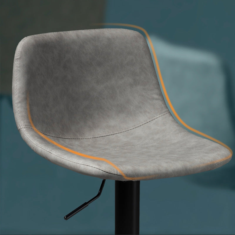 Industrial Style Bar-stool Leather Seat with Low Back for Kitchen Bar Clearhalo 'Bar Furniture' 'Bar Stools' 'bar_stools' 'furn' 'furn_bar_stools' 'furniture_bar_stools' 'Kitchen & Dining Furniture' 'kitchen&dining_furn' 'kitchen' 'kitchen_furn' Furniture' 4611246