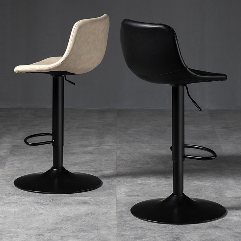 Industrial Style Bar-stool Leather Seat with Low Back for Kitchen Bar Clearhalo 'Bar Furniture' 'Bar Stools' 'bar_stools' 'furn' 'furn_bar_stools' 'furniture_bar_stools' 'Kitchen & Dining Furniture' 'kitchen&dining_furn' 'kitchen' 'kitchen_furn' Furniture' 4611261