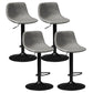 Industrial Style Bar-stool Leather Seat with Low Back for Kitchen Bar Grey Black 4 Piece Set Clearhalo 'Bar Furniture' 'Bar Stools' 'bar_stools' 'furn' 'furn_bar_stools' 'furniture_bar_stools' 'Kitchen & Dining Furniture' 'kitchen&dining_furn' 'kitchen' 'kitchen_furn' Furniture' 4611271