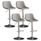 Industrial Style Bar-stool Leather Seat with Low Back for Kitchen Bar Grey Silver 4 Piece Set Clearhalo 'Bar Furniture' 'Bar Stools' 'bar_stools' 'furn' 'furn_bar_stools' 'furniture_bar_stools' 'Kitchen & Dining Furniture' 'kitchen&dining_furn' 'kitchen' 'kitchen_furn' Furniture' 4611276