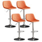 Industrial Style Bar-stool Leather Seat with Low Back for Kitchen Bar Orange Silver 4 Piece Set Clearhalo 'Bar Furniture' 'Bar Stools' 'bar_stools' 'furn' 'furn_bar_stools' 'furniture_bar_stools' 'Kitchen & Dining Furniture' 'kitchen&dining_furn' 'kitchen' 'kitchen_furn' Furniture' 4611277