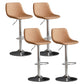 Industrial Style Bar-stool Leather Seat with Low Back for Kitchen Bar Brown Silver 4 Piece Set Clearhalo 'Bar Furniture' 'Bar Stools' 'bar_stools' 'furn' 'furn_bar_stools' 'furniture_bar_stools' 'Kitchen & Dining Furniture' 'kitchen&dining_furn' 'kitchen' 'kitchen_furn' Furniture' 4611278
