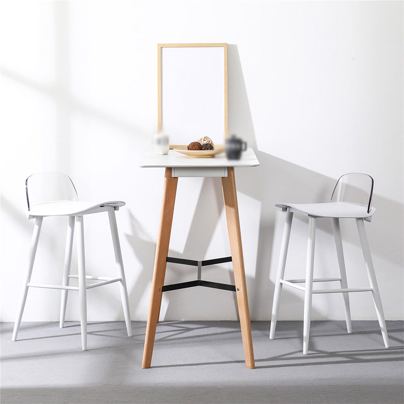 Industrial Style Bar-stool with 4 Legs Low Back PP Seat for Kitchen Bar Clearhalo 'Bar Furniture' 'Bar Stools' 'bar_stools' 'furn' 'furn_bar_stools' 'furniture_bar_stools' 'Kitchen & Dining Furniture' 'kitchen&dining_furn' 'kitchen' 'kitchen_furn' Furniture' 4611280