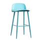 Industrial Style Bar-stool with 4 Legs Low Back PP Seat for Kitchen Bar Blue 1 Piece Clearhalo 'Bar Furniture' 'Bar Stools' 'bar_stools' 'furn' 'furn_bar_stools' 'furniture_bar_stools' 'Kitchen & Dining Furniture' 'kitchen&dining_furn' 'kitchen' 'kitchen_furn' Furniture' 4611281