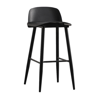 Industrial Style Bar-stool with 4 Legs Low Back PP Seat for Kitchen Bar Black 1 Piece Clearhalo 'Bar Furniture' 'Bar Stools' 'bar_stools' 'furn' 'furn_bar_stools' 'furniture_bar_stools' 'Kitchen & Dining Furniture' 'kitchen&dining_furn' 'kitchen' 'kitchen_furn' Furniture' 4611282