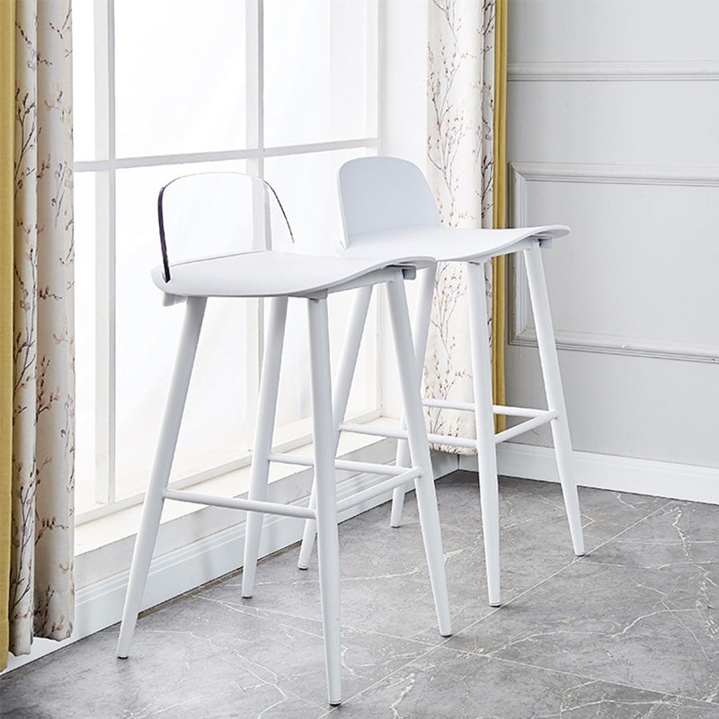 Industrial Style Bar-stool with 4 Legs Low Back PP Seat for Kitchen Bar Clearhalo 'Bar Furniture' 'Bar Stools' 'bar_stools' 'furn' 'furn_bar_stools' 'furniture_bar_stools' 'Kitchen & Dining Furniture' 'kitchen&dining_furn' 'kitchen' 'kitchen_furn' Furniture' 4611283