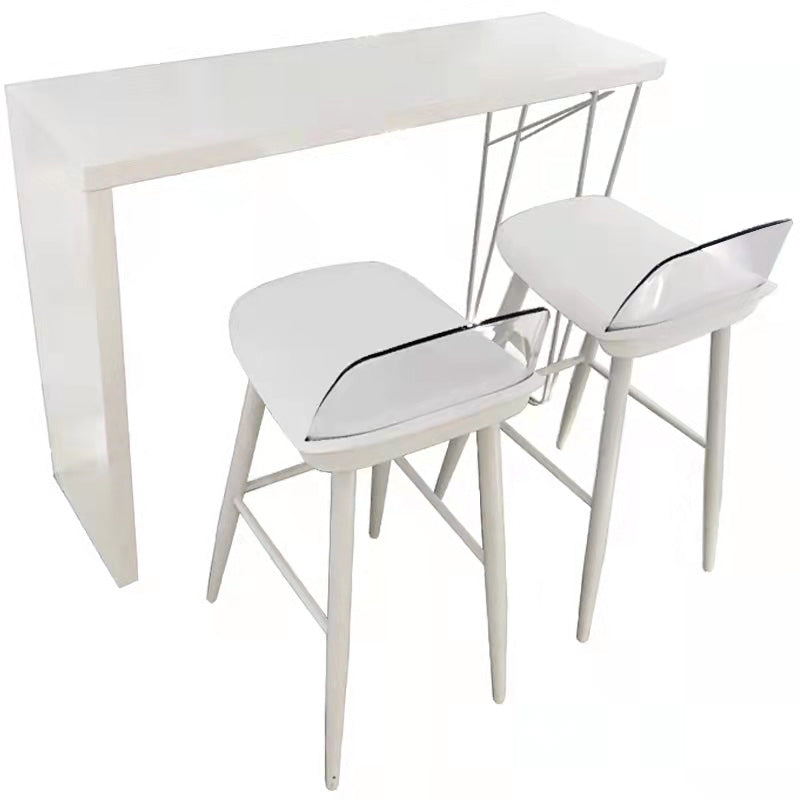 Industrial Style Bar-stool with 4 Legs Low Back PP Seat for Kitchen Bar Clearhalo 'Bar Furniture' 'Bar Stools' 'bar_stools' 'furn' 'furn_bar_stools' 'furniture_bar_stools' 'Kitchen & Dining Furniture' 'kitchen&dining_furn' 'kitchen' 'kitchen_furn' Furniture' 4611287