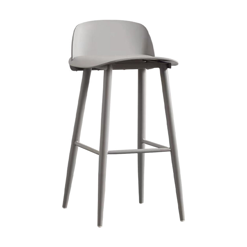 Industrial Style Bar-stool with 4 Legs Low Back PP Seat for Kitchen Bar Grey 1 Piece Clearhalo 'Bar Furniture' 'Bar Stools' 'bar_stools' 'furn' 'furn_bar_stools' 'furniture_bar_stools' 'Kitchen & Dining Furniture' 'kitchen&dining_furn' 'kitchen' 'kitchen_furn' Furniture' 4611288
