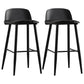 Industrial Style Bar-stool with 4 Legs Low Back PP Seat for Kitchen Bar Black 2 Piece Set Clearhalo 'Bar Furniture' 'Bar Stools' 'bar_stools' 'furn' 'furn_bar_stools' 'furniture_bar_stools' 'Kitchen & Dining Furniture' 'kitchen&dining_furn' 'kitchen' 'kitchen_furn' Furniture' 4611301