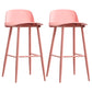 Industrial Style Bar-stool with 4 Legs Low Back PP Seat for Kitchen Bar Pink 2 Piece Set Clearhalo 'Bar Furniture' 'Bar Stools' 'bar_stools' 'furn' 'furn_bar_stools' 'furniture_bar_stools' 'Kitchen & Dining Furniture' 'kitchen&dining_furn' 'kitchen' 'kitchen_furn' Furniture' 4611302