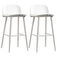 Industrial Style Bar-stool with 4 Legs Low Back PP Seat for Kitchen Bar White 2 Piece Set Clearhalo 'Bar Furniture' 'Bar Stools' 'bar_stools' 'furn' 'furn_bar_stools' 'furniture_bar_stools' 'Kitchen & Dining Furniture' 'kitchen&dining_furn' 'kitchen' 'kitchen_furn' Furniture' 4611303