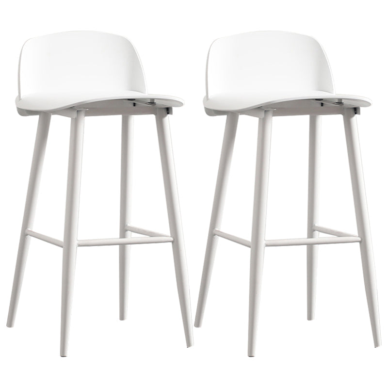 Industrial Style Bar-stool with 4 Legs Low Back PP Seat for Kitchen Bar White 2 Piece Set Clearhalo 'Bar Furniture' 'Bar Stools' 'bar_stools' 'furn' 'furn_bar_stools' 'furniture_bar_stools' 'Kitchen & Dining Furniture' 'kitchen&dining_furn' 'kitchen' 'kitchen_furn' Furniture' 4611303