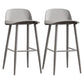 Industrial Style Bar-stool with 4 Legs Low Back PP Seat for Kitchen Bar Grey 2 Piece Set Clearhalo 'Bar Furniture' 'Bar Stools' 'bar_stools' 'furn' 'furn_bar_stools' 'furniture_bar_stools' 'Kitchen & Dining Furniture' 'kitchen&dining_furn' 'kitchen' 'kitchen_furn' Furniture' 4611304