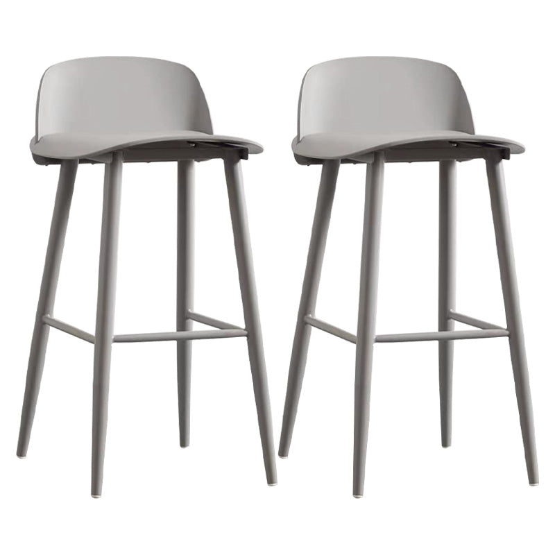 Industrial Style Bar-stool with 4 Legs Low Back PP Seat for Kitchen Bar Grey 2 Piece Set Clearhalo 'Bar Furniture' 'Bar Stools' 'bar_stools' 'furn' 'furn_bar_stools' 'furniture_bar_stools' 'Kitchen & Dining Furniture' 'kitchen&dining_furn' 'kitchen' 'kitchen_furn' Furniture' 4611304
