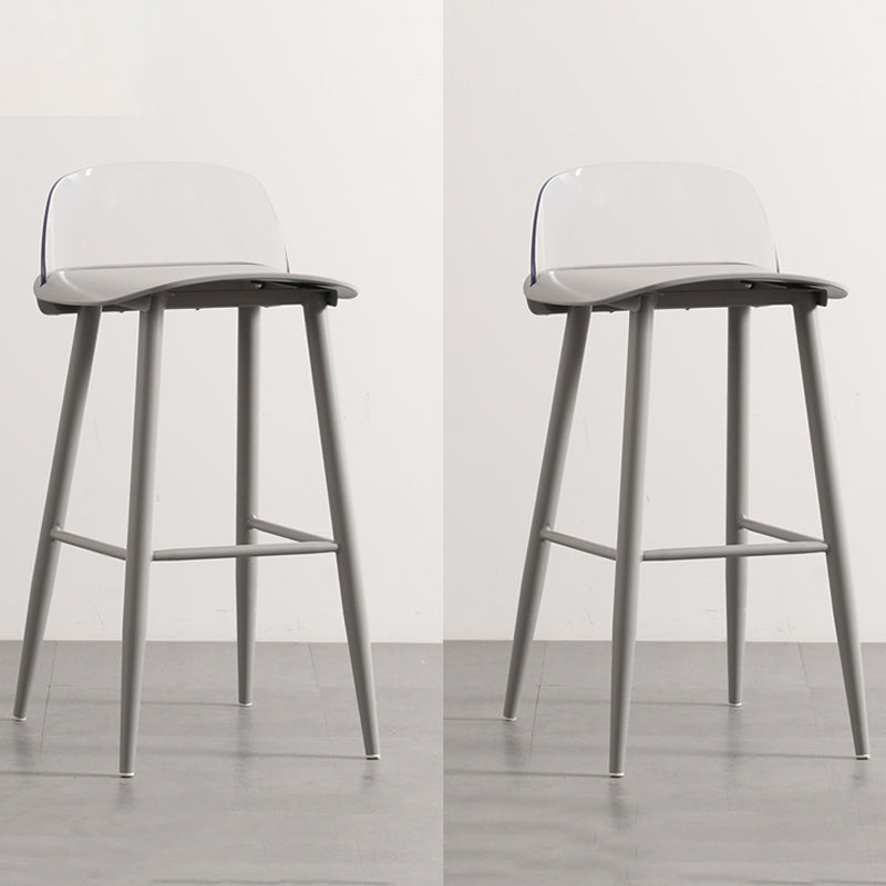 Industrial Style Bar-stool with 4 Legs Low Back PP Seat for Kitchen Bar Gray-Clear 2 Piece Set Clearhalo 'Bar Furniture' 'Bar Stools' 'bar_stools' 'furn' 'furn_bar_stools' 'furniture_bar_stools' 'Kitchen & Dining Furniture' 'kitchen&dining_furn' 'kitchen' 'kitchen_furn' Furniture' 4611310